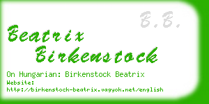 beatrix birkenstock business card